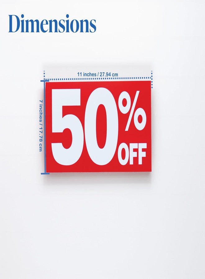 ستور فيكستشرز دايركت مجموعة لافتات خصم تصل إلى 50%، مقاس 7 × 11 بوصة: 20%، 30%، 40% و50%، لافتتان من كل نوع، عبوة من 10 لافتات - Image 2