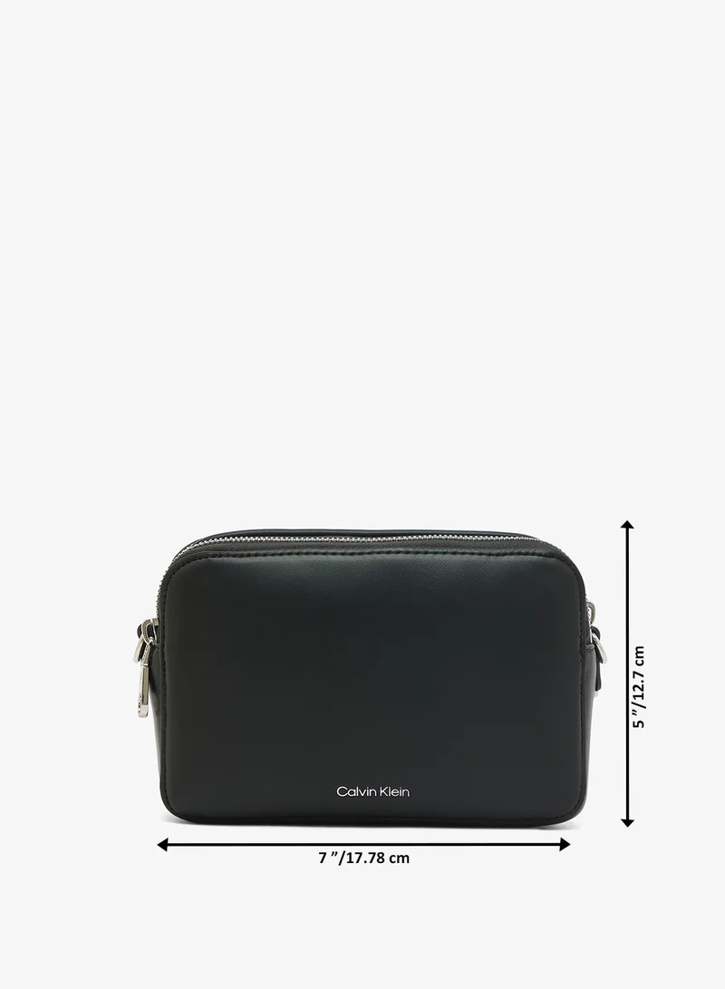 Calvin Klein CK BLACK / SHINY NICKEL Double Strap Camera Bag for Women | Best Price UAE