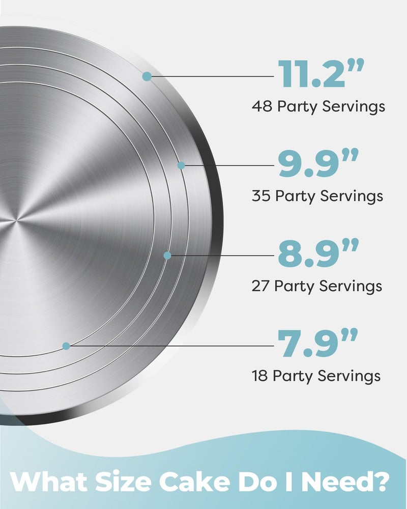 Kootek Aluminium Alloy Revolving Cake Stand 12 Inch Rotating Cake Turntable for Cake, Cupcake Decorating Supplies - Image 3