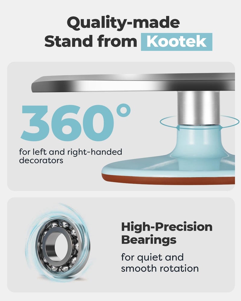 Kootek Aluminium Alloy Revolving Cake Stand 12 Inch Rotating Cake Turntable for Cake, Cupcake Decorating Supplies - Image 2