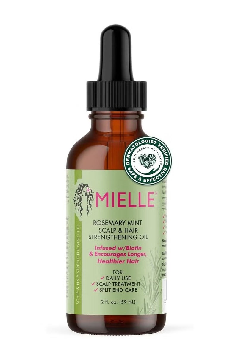 MIELLE Rosemary Mint Scalp & Hair Strengthening Oil Infused W/Biotin & Encourages Growth 30ml  - Image 1
