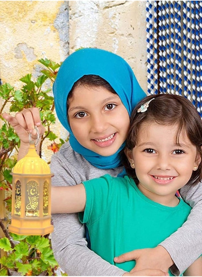Beauenty Ramadan Lantern Decoration, Eid Lanterns Hanging Small Decorative LED Lanterns for Eid Table Decoration, Wedding Decoration, Moroccan Ramadan Decoration  - Image 3