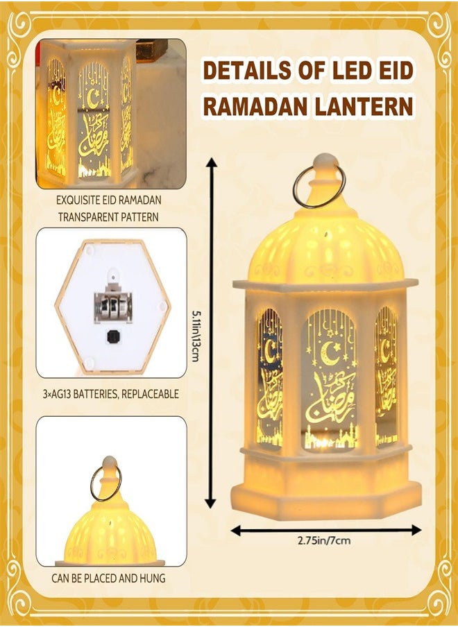 Beauenty Ramadan Lantern Decoration, Eid Lanterns Hanging Small Decorative LED Lanterns for Eid Table Decoration, Wedding Decoration, Moroccan Ramadan Decoration  - Image 2