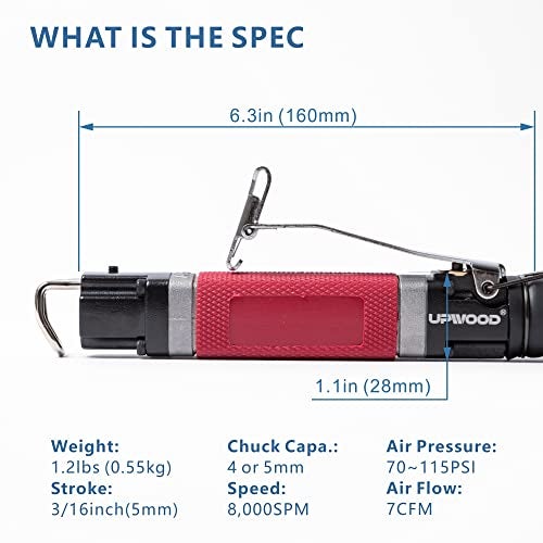 UPWOOD Air Reciprocating File Body Saw, Multi-function Low Vibration 8000spm Pneumatic Cutting Tool & Abrasive Tool with 4 Files and 5 Saw Blades (Stroke Length: 5mm) - Image 3
