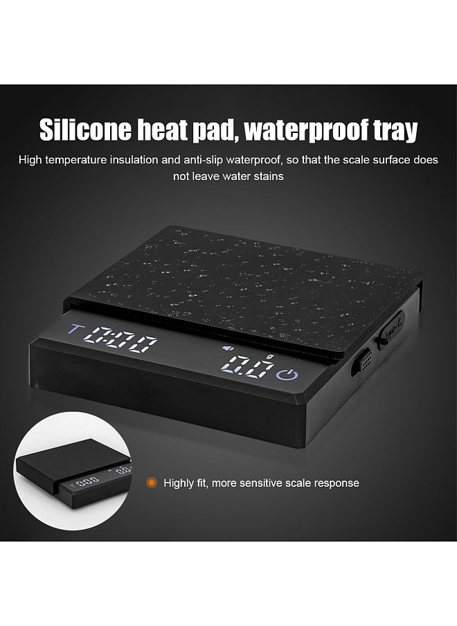 Generic - Mini Coffee Scale with Timer, 2kg/0.1g Accurate 3 Modes Type-C Rechargeable Portable Digital Scale for Espresso and Pour Over Coffee with Silicone Insulation Cover - Image 1