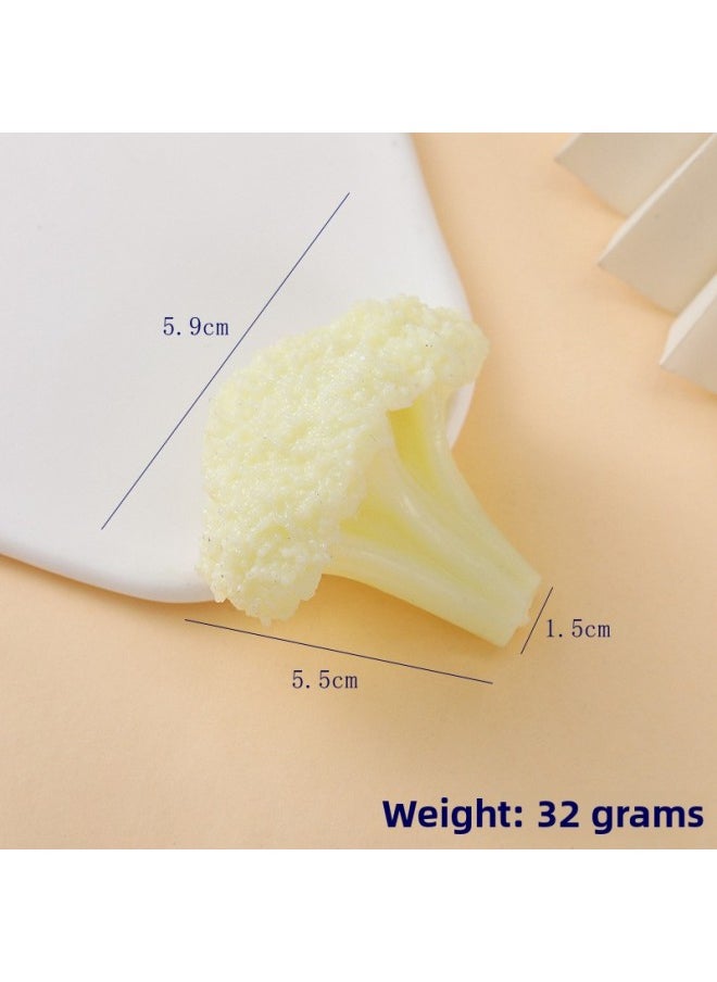 Generic - Various Kinds Of Artificial Vegetables, Broccoli, Mushrooms, Corn Cobs, Lettuce, Cucumber Slices, Green Beans, Lotus Root Slices, Onion Slices, Kelp Knots-Color:cauliflower-Specifications:Figure - Image 1