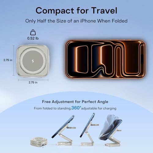 AC ISLAND 5-in-1 Wireless Charger for MagSafe, AC ISLAND Portable Travel Charging Station, 35W Max Fast Foldable Magnetic Stand, Evolved for iPhone 17-12 & Air Series, Apple Watch, AirPods (with 35W Adapter) - Image 5