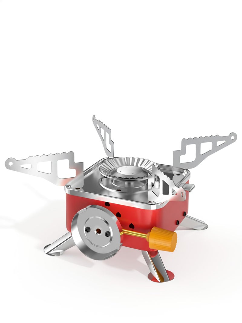 SYIPO Portable Camping Stove, Ultralight Backpacking Stove with Stable Support Wind-Resistance Camp Stove, Mini Outdoor Folding Metal Camping Gas Stove for Camping, Hiking, Cooking, ect. - Image 1