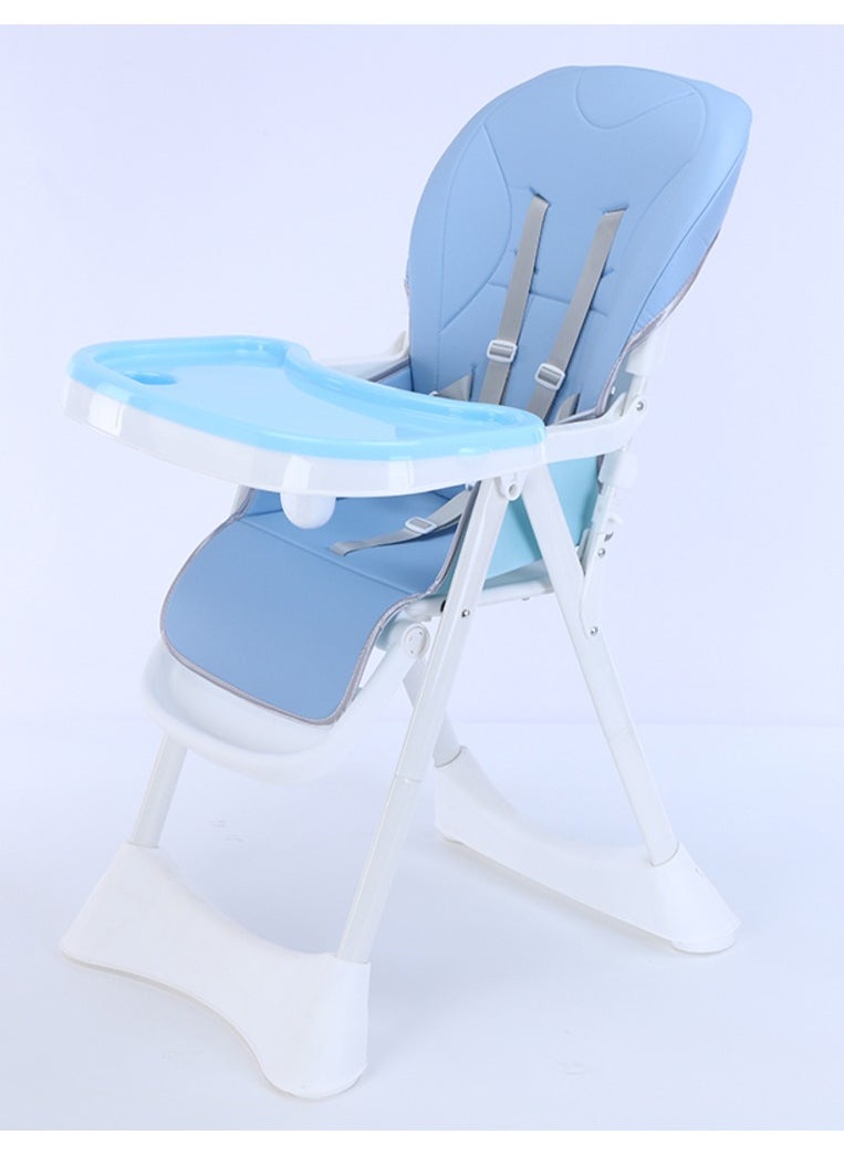 FULL JOY Adjustable Multifunctional Portable Foldable Dining Highchair With Removable Tray-Blue  - Image 1