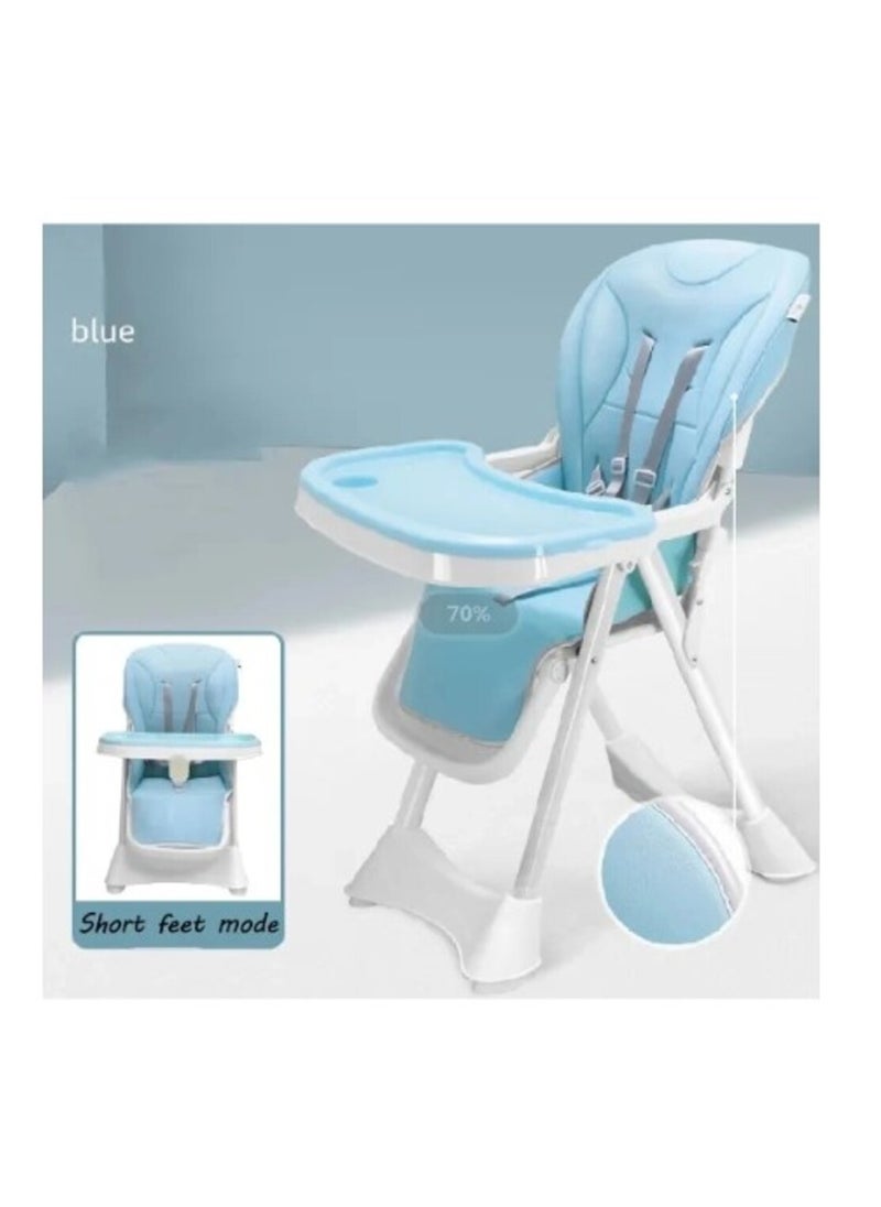 FULL JOY Adjustable Multifunctional Portable Foldable Dining Highchair With Removable Tray-Blue  - Image 3