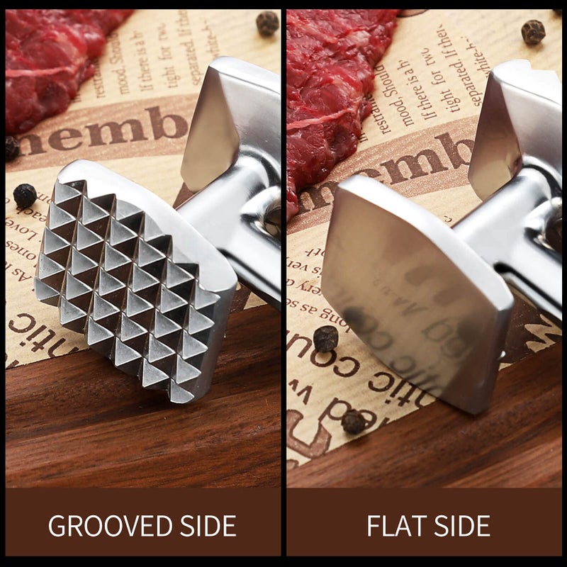 Aowoto Meat Tenderizer Hammer Mallet Tool Pounder For Tenderizing Steak Beef And Poultry. With Rubber Comfort Grip Handle - Image 3