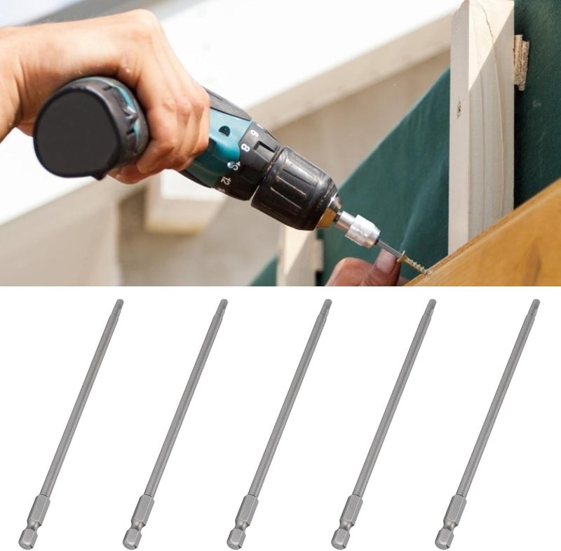 klarako Screwdriver Bit,10Pcs Hex Screwdriver Bit Alloy Steel Electric 4mm Hex Strong Magnetic Hardened Hardware Hand Tool S1/4 150mm for Pneumatic Screwdriver Electric Drill - Image 2