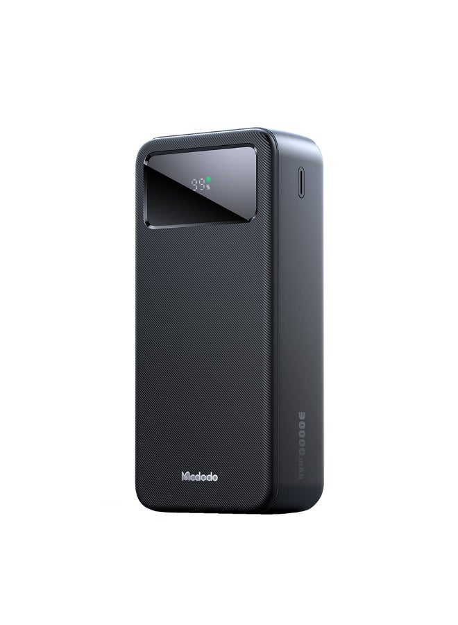 Mcdodo Power Bank 30000mAh, Mirror LED Display, 22.5W PD Fast Charging, 1 USB-C + 2 USB-A, Charge 3 Devices, High Capacity Portable Charger, Black, MC-4240 - Image 1
