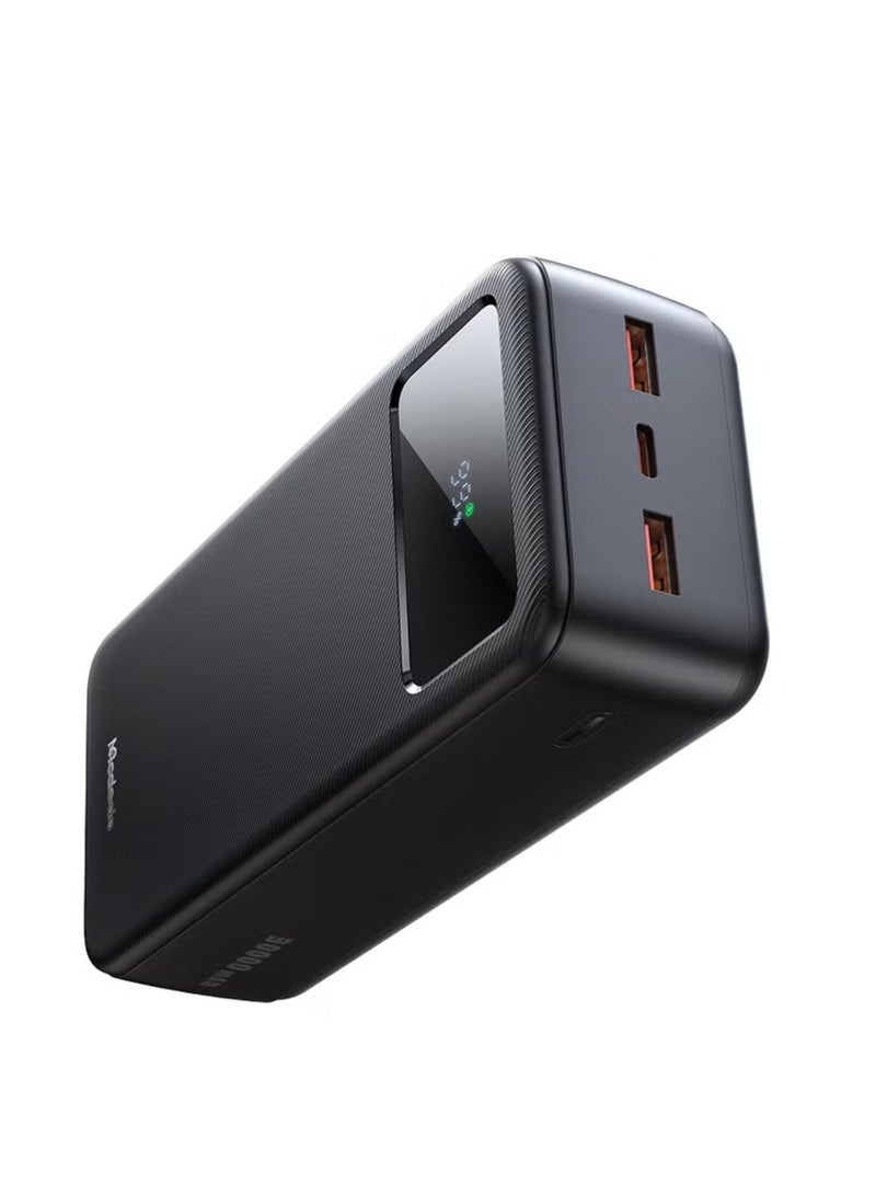 Mcdodo Power Bank 30000mAh, Mirror LED Display, 22.5W PD Fast Charging, 1 USB-C + 2 USB-A, Charge 3 Devices, High Capacity Portable Charger, Black, MC-4240 - Image 4