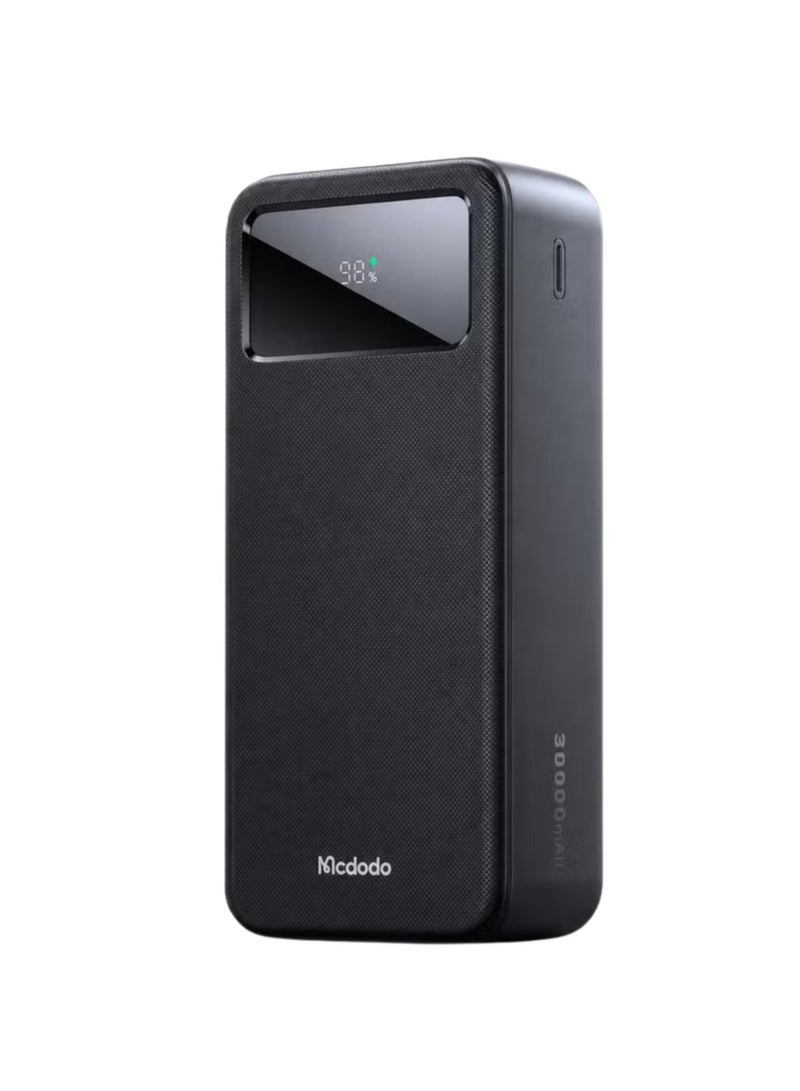 Mcdodo Power Bank 30000mAh, Mirror LED Display, 22.5W PD Fast Charging, 1 USB-C + 2 USB-A, Charge 3 Devices, High Capacity Portable Charger, Black, MC-4240 - Image 2