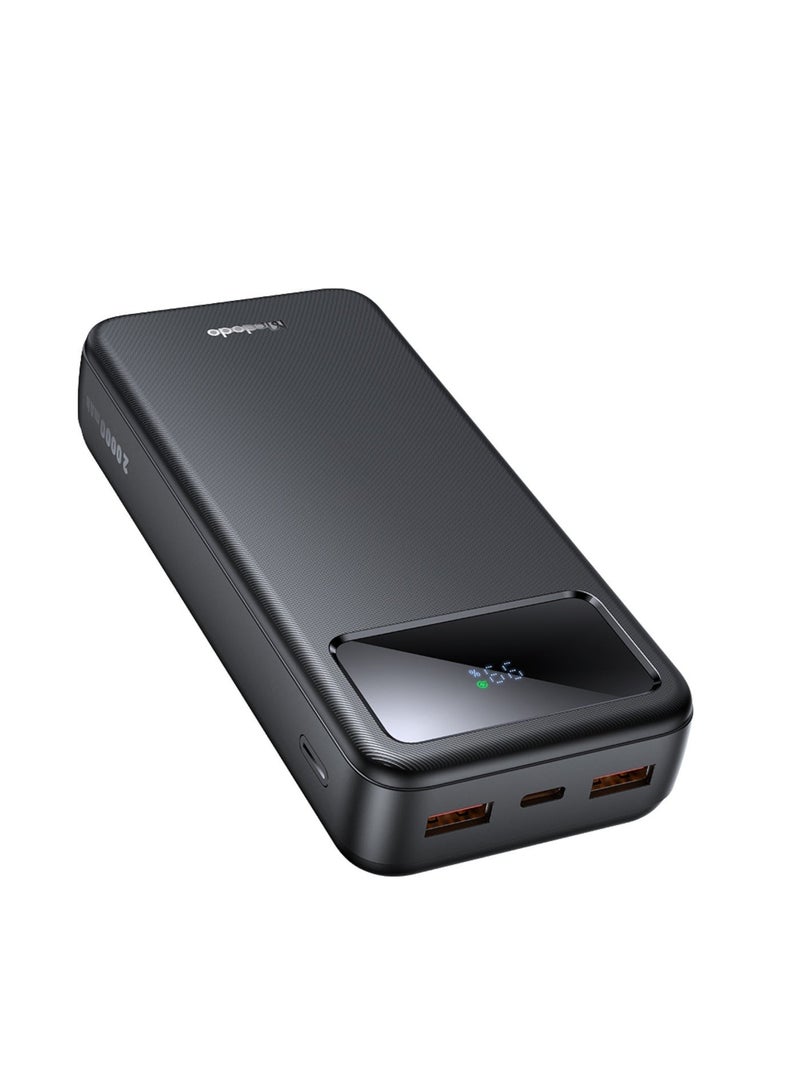 Mcdodo Power Bank 30000mAh, Mirror LED Display, 22.5W PD Fast Charging, 1 USB-C + 2 USB-A, Charge 3 Devices, High Capacity Portable Charger, Black, MC-4240 - Image 3