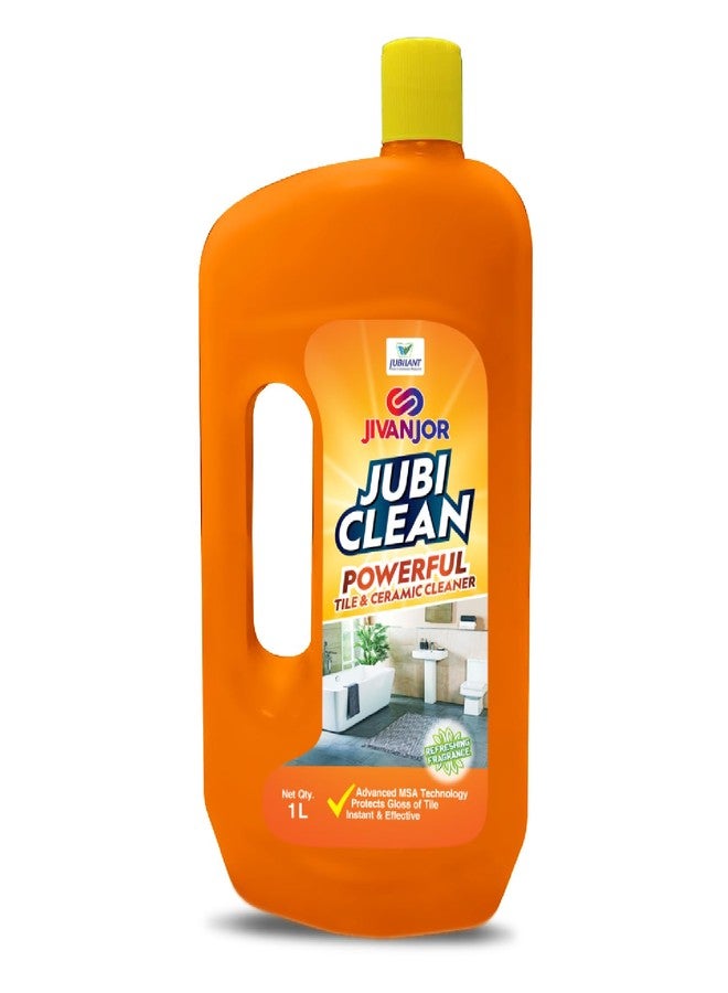 Jivanjor JubiClean 1 Ltr | Multi Surface Floor, Tile & Ceramic Cleaner liquid | Ideal for Bathroom, Toilet Cleaning and tile shiner for tough stains | Citrus Fragrance - Image 1