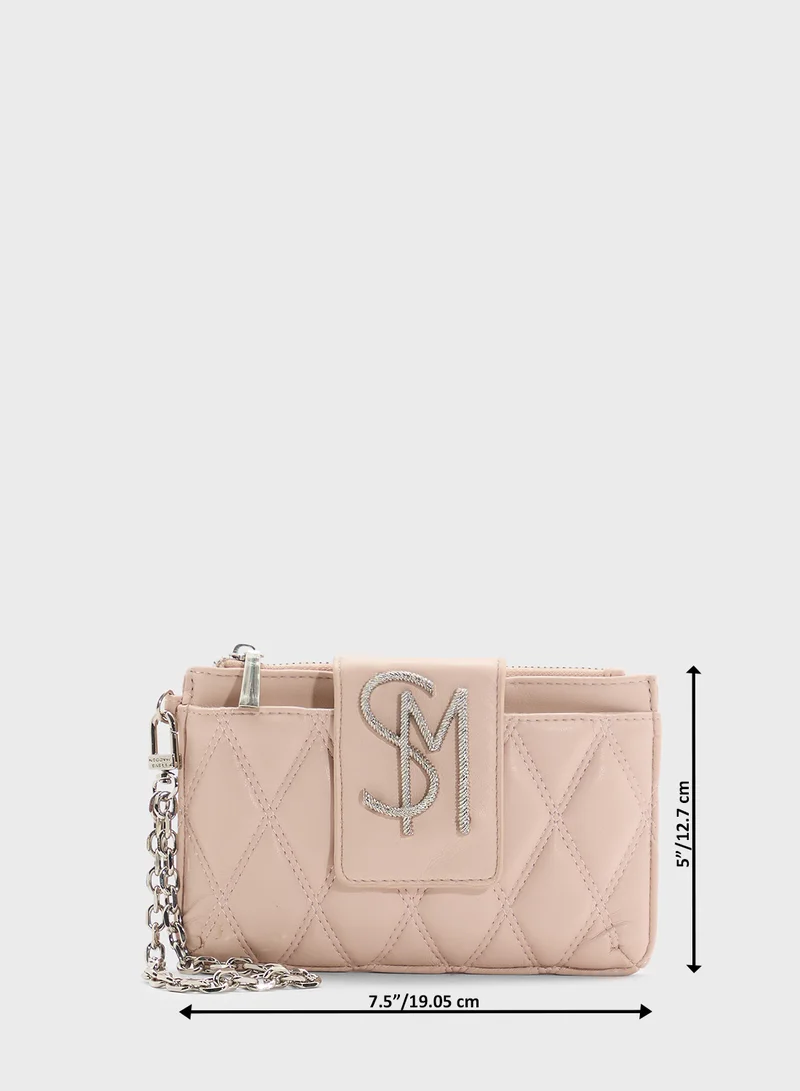 STEVE MADDEN Bchev2 Logo Quilted Wallet
