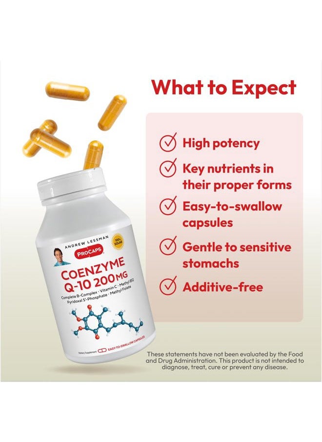 Andrew Lessman - Coenzyme Q-10 200 mg 120 Capsules - Essential for Energy Production and Optimum Key Organ Function, Anti-Oxidant Support, Depleted by Aging, Plus B-Complex. Easy to Swallow Capsules - Image 1