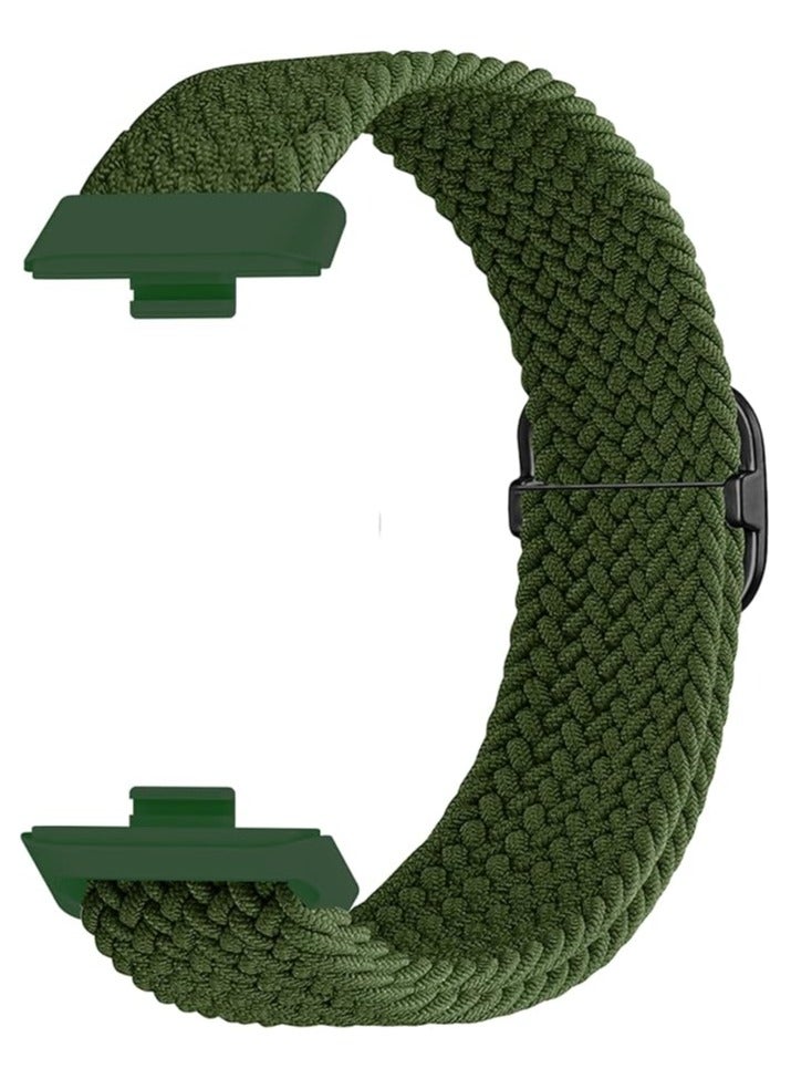 VINSOC Nylon Strap Compatible with Huawei Watch Fit 3 Strap, Elastic Nylon Watchband Sport Replacement Soft Band for Huawei Watch Fit 3 Band Smartwatch Watch bracelet Green  - Image 3