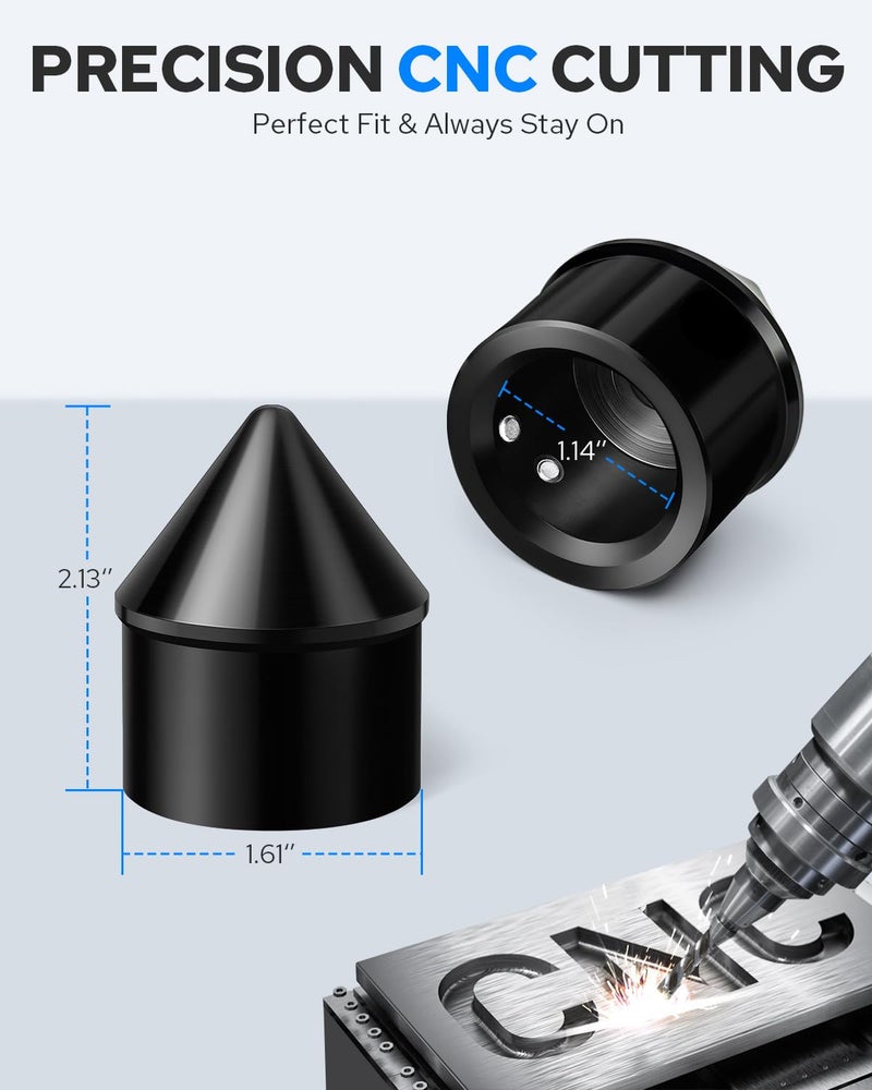 Benlari Black Front Axle Nut Covers Spike Axle Caps for Harley Davidson 2008-2022 - Image 4