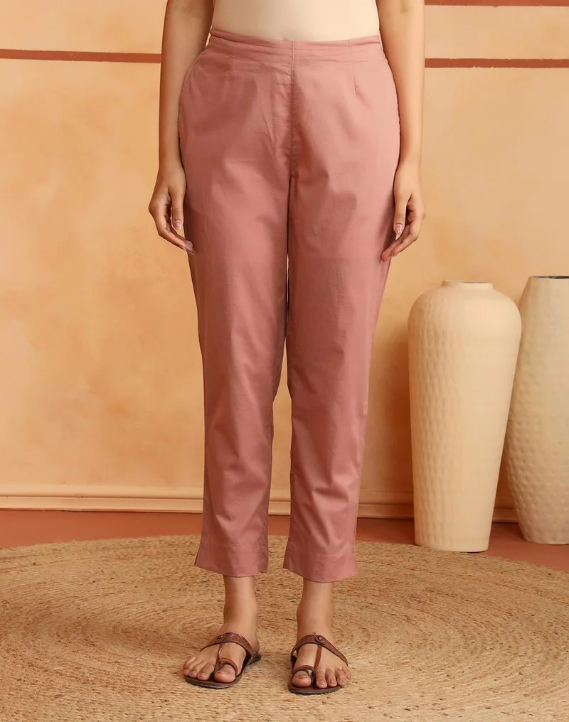 Fabindia  Avni Peach Cotton Printed Kurta & Pant Set for Women | Best Price UAE