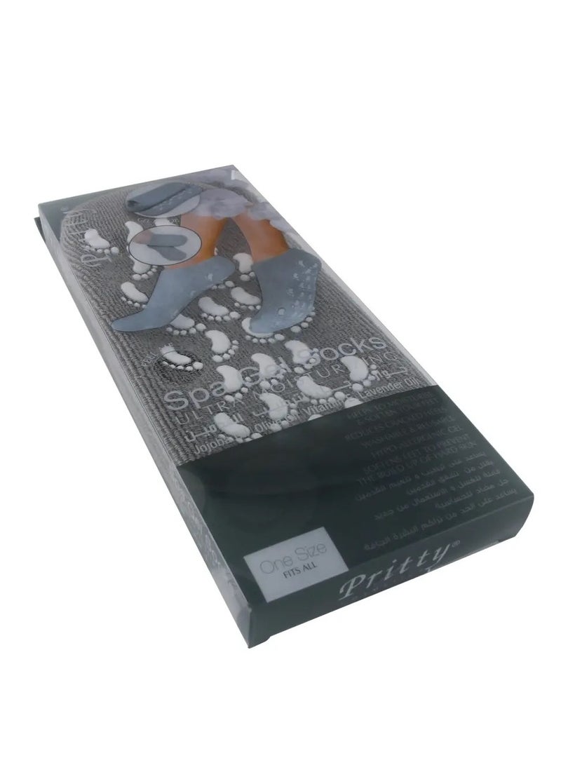 Pritty Ultra Moisturizing Spa Gel Socks Grey - Image 2