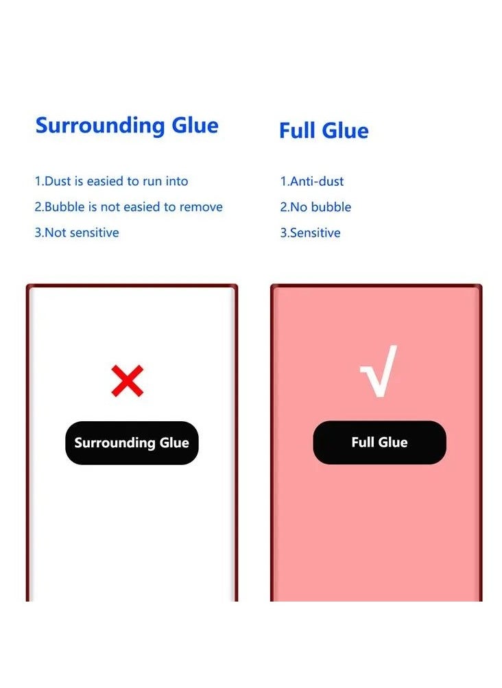 Color Fans - Samsung Galaxy S24 Ultra 3D Curved Hot Bending Full Glue Clear Anti-explosion Tempered Glass Screen Protector [2 Pack] Support Fingerprint Unlocking - Image 1