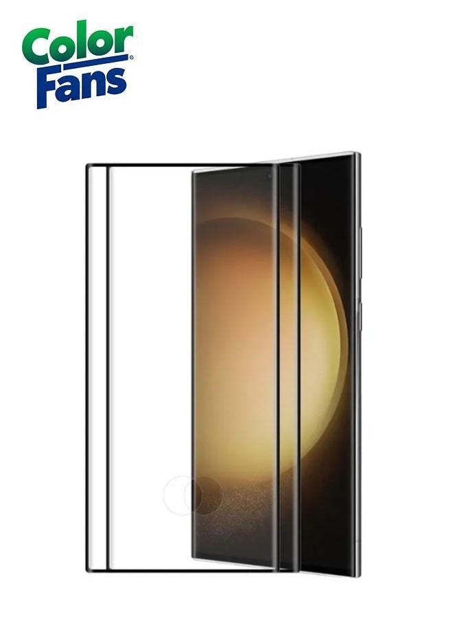 Color Fans - Samsung Galaxy S24 Ultra 3D Curved Hot Bending Full Glue Clear Anti-explosion Tempered Glass Screen Protector [2 Pack] Support Fingerprint Unlocking - Image 1
