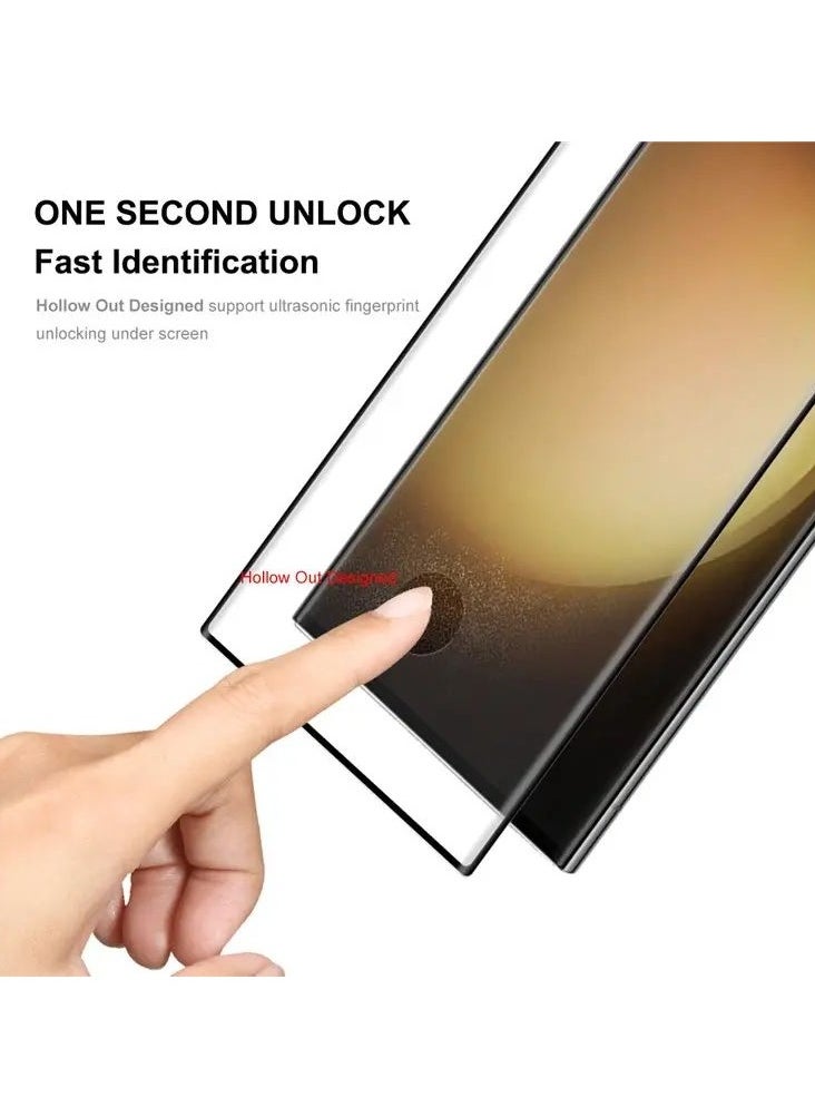 Color Fans - Samsung Galaxy S24 Ultra 3D Curved Hot Bending Full Glue Clear Anti-explosion Tempered Glass Screen Protector [2 Pack] Support Fingerprint Unlocking - Image 1