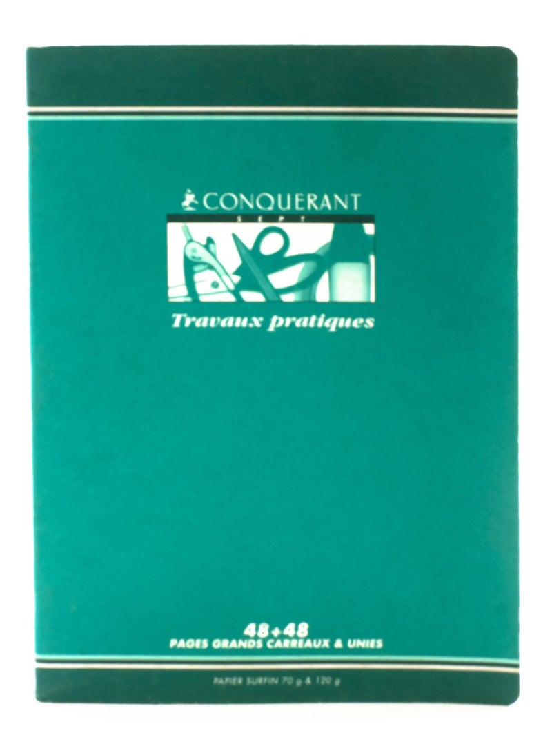 دفتر ملاحظات A4، 48 صفحة (24 ورقة)، مسطر مربع (فرنسي)