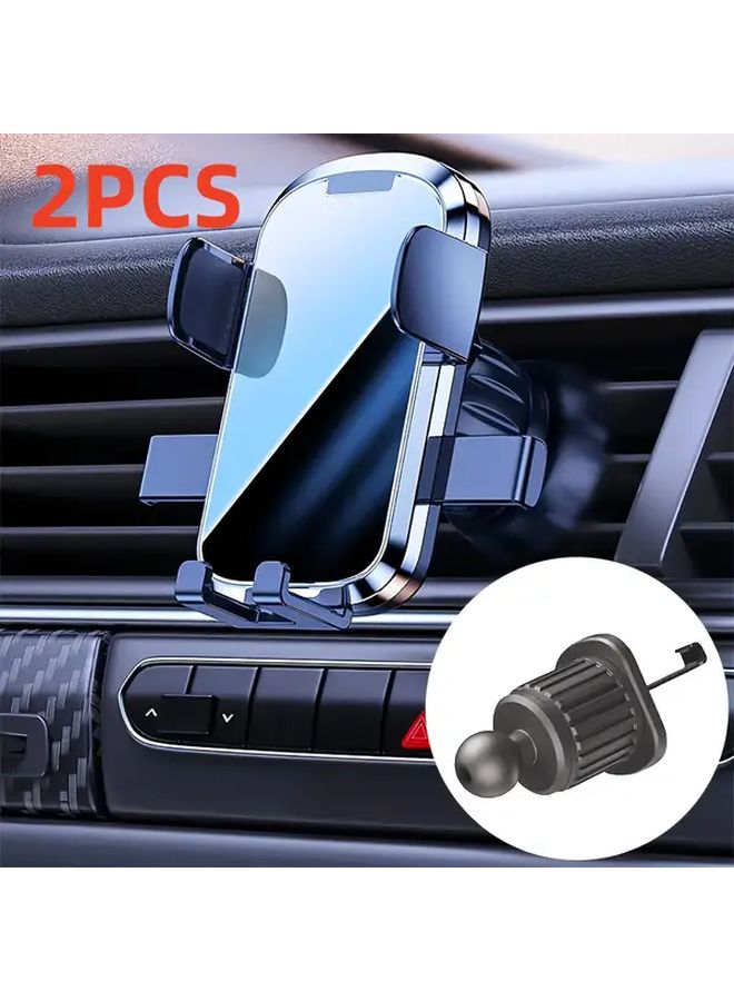 2pcs Universal Car Air Vent Phone Mount Adjustable 360 Rotation Holder for iPhone Android - Image 1
