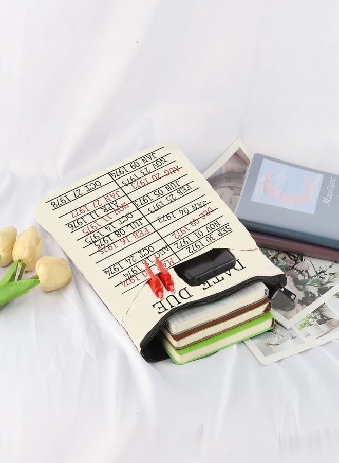 MAOFAED Library Book Date Due Book Sleeve Gift Book Bag Gift for Book Lover Librarian Gift Bookish Gift (Date Due) - Image 3
