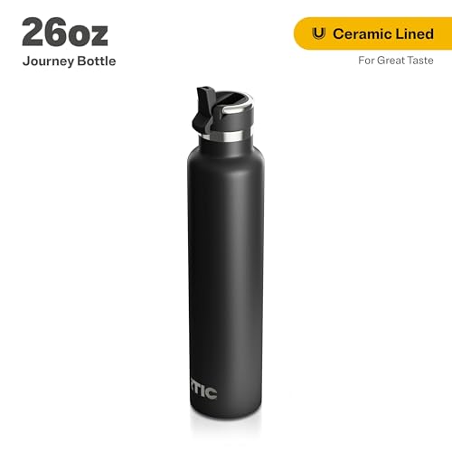 RTIC 26oz Journey Bottle Metal Ceramic Lined Stainless Steel Vacuum Insulated, BPA Free, Reusable, for Water, Hot and Cold Drinks, Travel, Sports, Camping, Black - Image 2