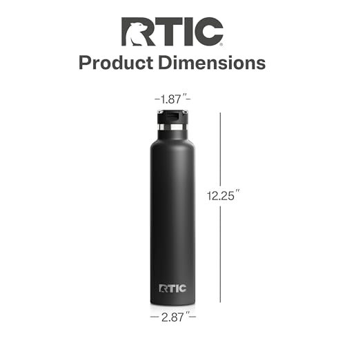 RTIC 26oz Journey Bottle Metal Ceramic Lined Stainless Steel Vacuum Insulated, BPA Free, Reusable, for Water, Hot and Cold Drinks, Travel, Sports, Camping, Black - Image 5