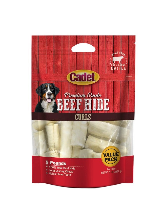 Cadet Premium Grade Beef Hide Dog Chew Curls Curls 5 Pounds  - Image 1