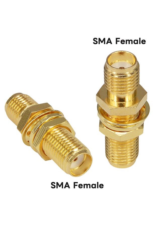 BOOBRIE SMA Socket Connector SMA Female Bulkhead Connector SMA Panel Chassis Mount Connector SMA Female to Female Barrel Adapter Antenna Jack Adapter for Wireless LAN Device Coax Cable,etc Pack of 10 - Image 2