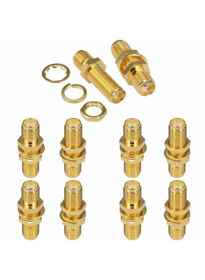 BOOBRIE SMA Socket Connector SMA Female Bulkhead Connector SMA Panel Chassis Mount Connector SMA Female to Female Barrel Adapter Antenna Jack Adapter for Wireless LAN Device Coax Cable,etc Pack of 10 - Image 1
