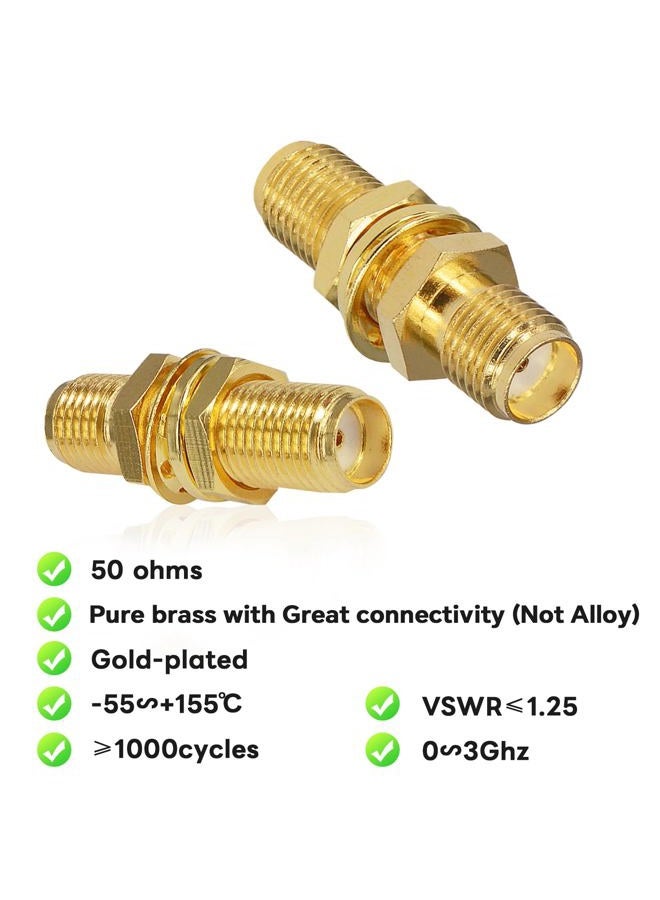 BOOBRIE SMA Socket Connector SMA Female Bulkhead Connector SMA Panel Chassis Mount Connector SMA Female to Female Barrel Adapter Antenna Jack Adapter for Wireless LAN Device Coax Cable,etc Pack of 10 - Image 3