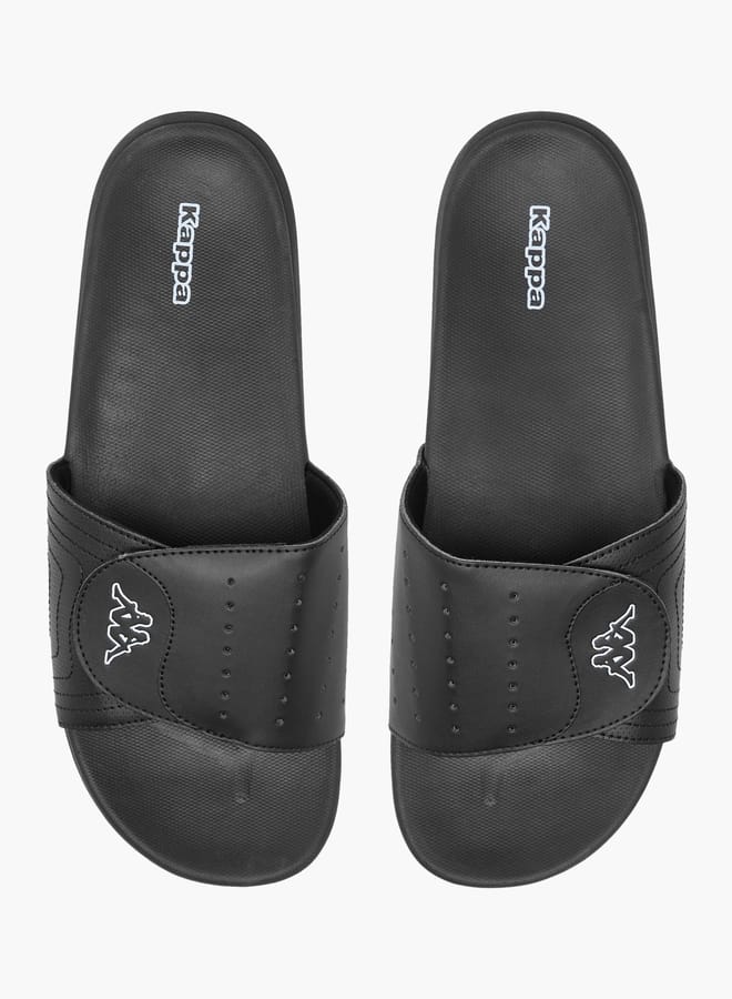 Kappa Men's Logo Print Slides With Hook And Loop Closure - Image 2