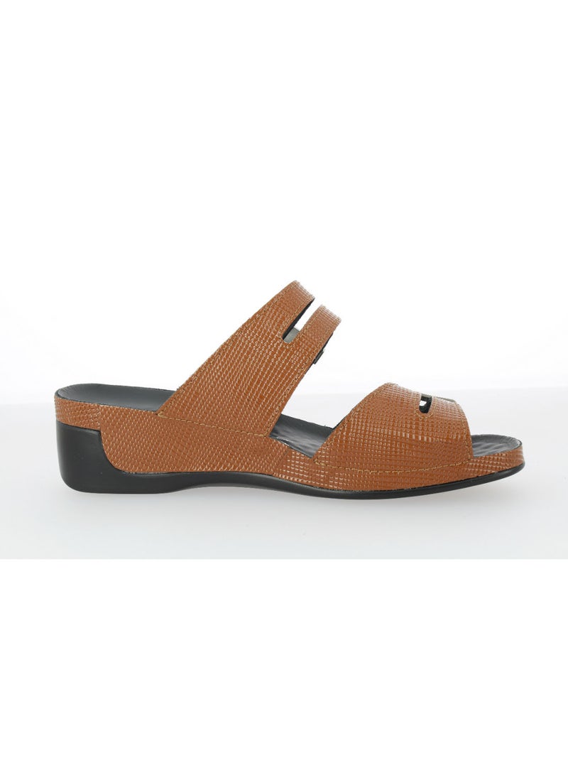 Vital Ladies Wedge Sandals Tina - Saffino Lack 0836AS braun - Image 5