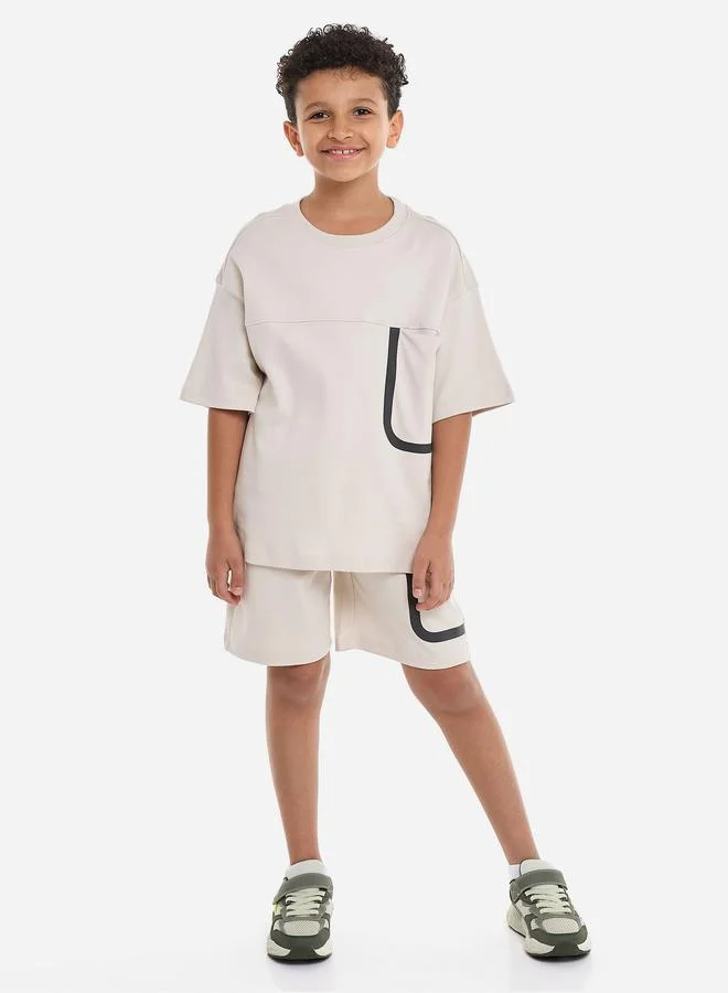 victor and jane Victor And Jane Boys Back Graphic T-Shirt and Shorts Set