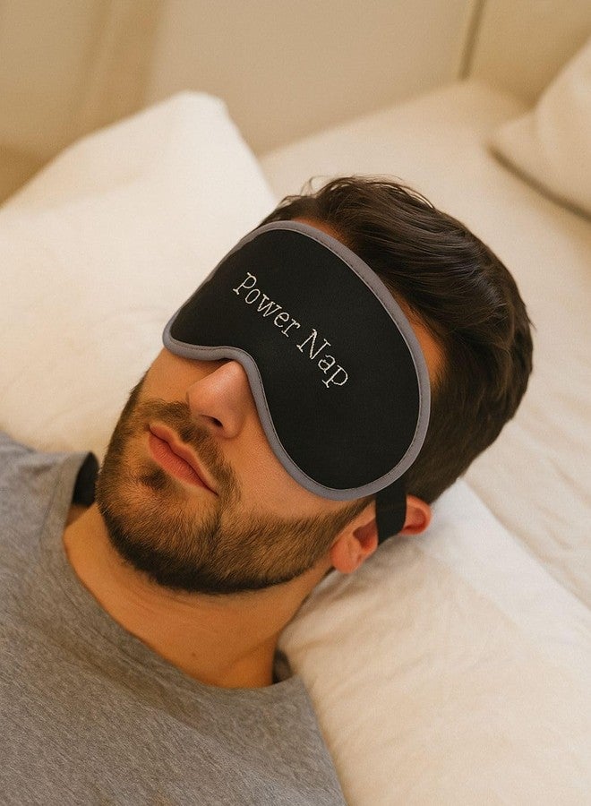 BAND BOX Power Nap Eye Mask for Sleeping with Hand Embroidery Design, Front Cotton & Back Silk Fabric, Soft & Comfortable Eye Cover with Elastic Strap, Travel Sleeping Mask for Men & Women - Perfect for Deep Sleep, Meditation & Relaxation - Image 2