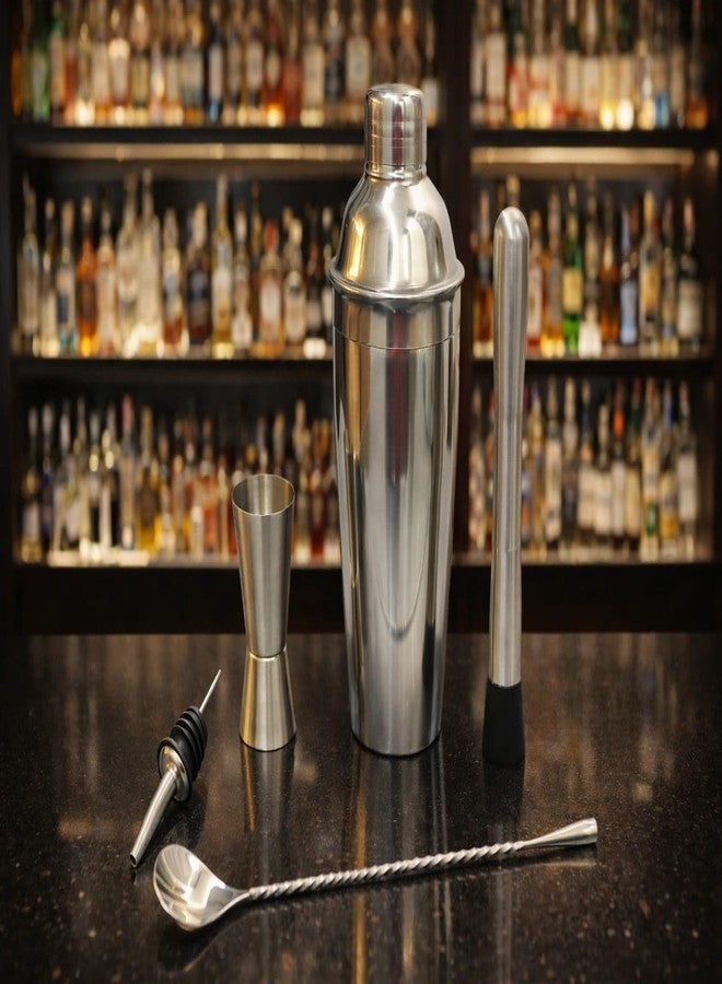 Eliixor Stainless Steel Bartender Kit 5 Pcs Cocktail Shaker Bar Set Combo Pack | 30/60 ml Jigger, Pourer, Muddler & Teardrop Spoon | Professional Bar Set for Home Bar & Party Use | Durable & Rust-Resistant - Image 3