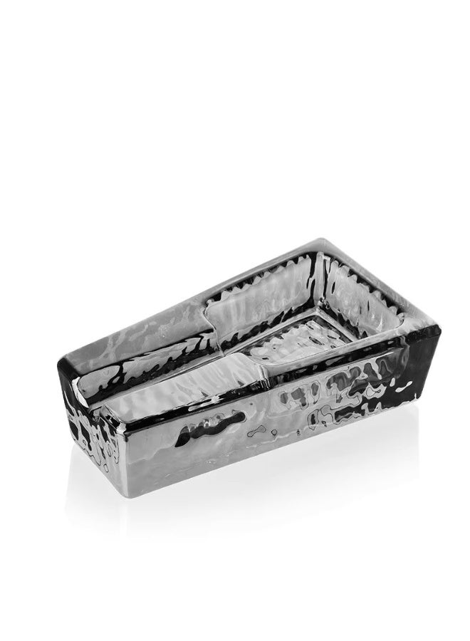 Hemingway Crystal Glass Ashtray – Beautiful Portable Black Ashtray for Office and Home Use - Image 1