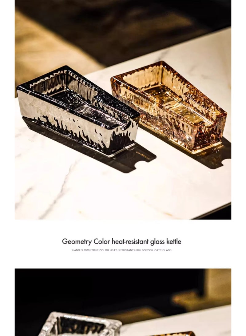 Hemingway Crystal Glass Ashtray – Beautiful Portable Black Ashtray for Office and Home Use - Image 3