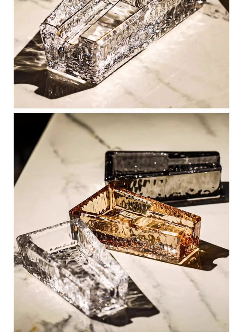 Hemingway Crystal Glass Ashtray – Beautiful Portable Black Ashtray for Office and Home Use - Image 4