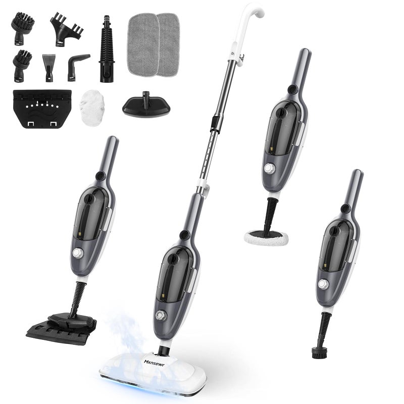 Mxnsewr Steam Mop - All-in-one Powerful Handheld Steam Cleaner Detachable Floor Steamer with 11 Accessories, MultiPurpose Steamer for Hardwood Floors, Clothes,Windows,Tiles,Carpet, Whole Home Use,Grey - Image 1
