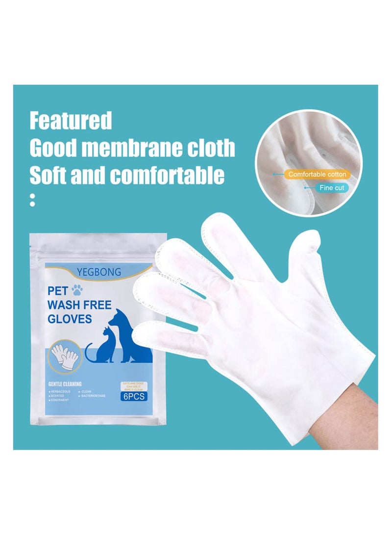 KASTWAVE Pet Rinse Free Cleaning Gloves, Cat Dog Disposable Gentle Deshedding Glove for Face, Ear, Eye, PawsPet Body Gloves, Deodorizing Wipes for Puppy Kitten, 4Pcs  - Image 2