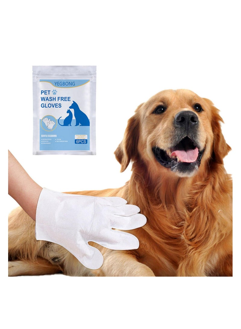 KASTWAVE Pet Rinse Free Cleaning Gloves, Cat Dog Disposable Gentle Deshedding Glove for Face, Ear, Eye, PawsPet Body Gloves, Deodorizing Wipes for Puppy Kitten, 4Pcs  - Image 1